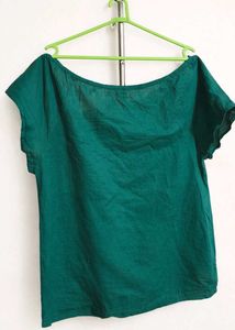 Green Button-Down Blouse