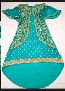 Beautiful Teal Embroidered Kurta Set