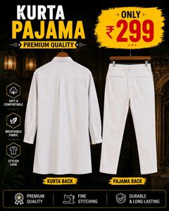 Men's White Kurta Pajama Set