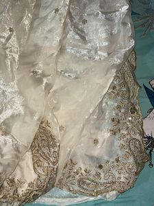 Embellished White Ethnic Blouse saree