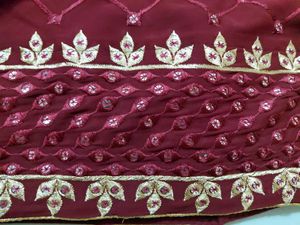 Maroon Sequined Lehenga Choli Set