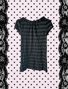 GRUNGE / PUNK STRIPED FITTED TOP