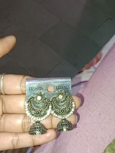 Silver Crescent Boho Earrings