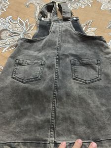 Denim Pinafore Dress with Patches