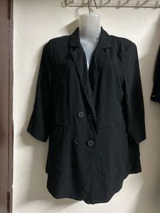 Classic Black Double-Breasted Blazer