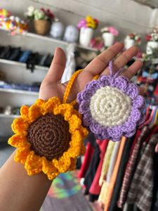 Handmade Crocheted Flower Hair Clip Set
