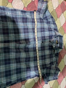 Men's Blue Plaid Casual Shirt