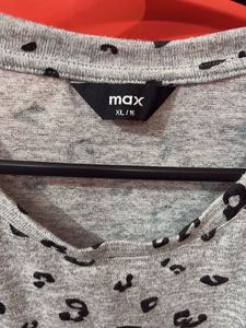 Leopard Print Button Detail Top