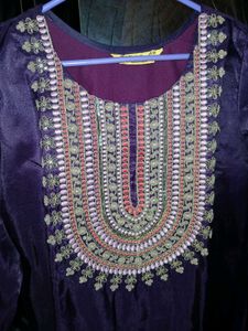 Elegant Purple Embroidered Kurta Set with Dupatta