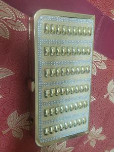 party wear Golden cluch bag for Bride's