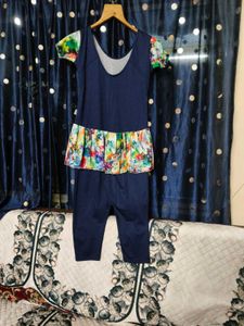 Women's Blue Floral Swimsuit