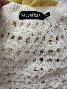 Cream Crochet Knit Sweater