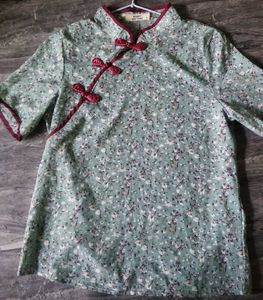 Charming Floral Cheongsam Blouse