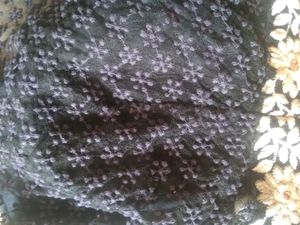 Black silk/net blouse cum crop top
