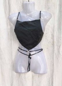 689. Black sexy backless top
