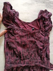 Stylish Maroon Printed jumpsuit