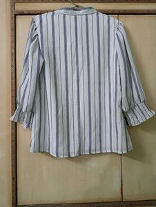 Recap Women's Striped Tie Neck Top || Size L