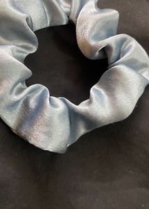 Blue Satin Scrunchie