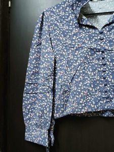 Floral Print Button-Up Blouse