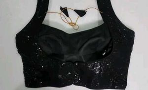 Black Sequence Blouse With Fine Finishing