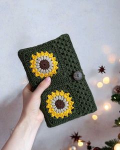 Handmade Crochet Sunflower Tablet Case