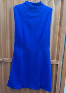 Solid Blue Sleeveless Dress 💙