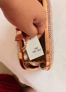 Sparkling Rose Gold Clutch Bag