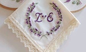 Hand Embroidered Name Hankercheif