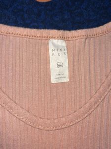 Peach Ribbed Top