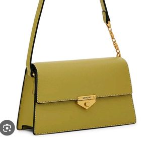 💚 MIRAGGIO Olive Green Statement Shoulder Bag ✨
