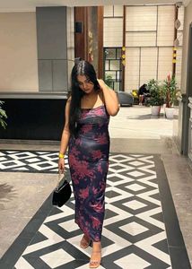 Floral Print Bodycon Maxi Dress