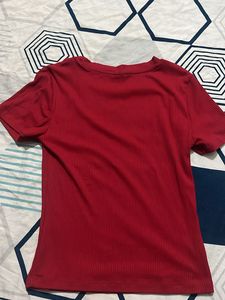 Ribbed Red T-Shirt