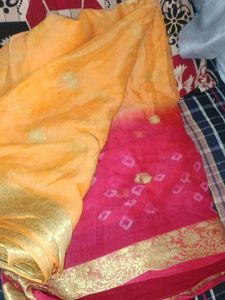 Vibrant Ombre Bandhani Saree