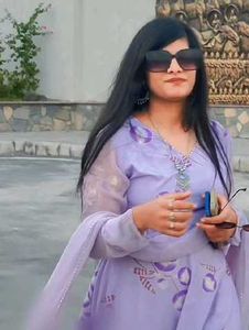 beautiful lavender anarkali suit with dupatta and