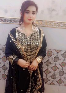 Embellished Black Kurta Set with Dupatta