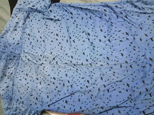 Blue Bird Print Casual Shirt