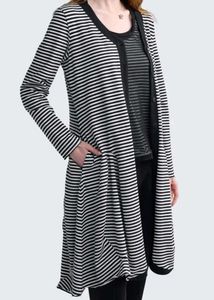Chic Striped Longline Cardigan