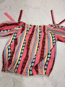 Striped Tie Crop Top