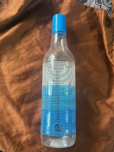 Stylish Blue &amp; White Striped Water Bottle