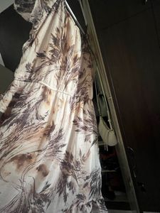 Brown Patterned Sundress full length