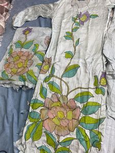 Floral painting suit with Dupatta