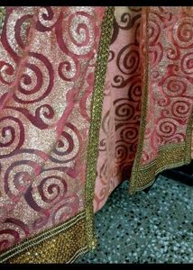 Elegant Gold &amp; Red Ombre party wear kurta