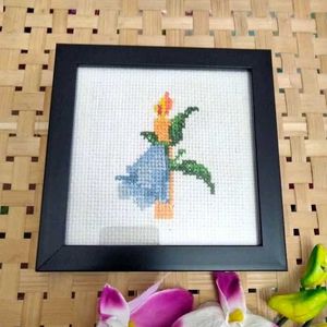 Framed Cross Stitch Candle