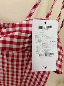 Cute Gingham Off-Shoulder Dress