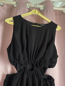 Designer Little Black Dress by Attic Salt label, Waist Cut-out Detail,