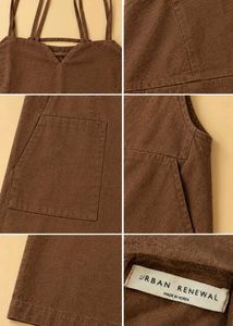 BROWN DOUBLE STRAP POCKET DRESS