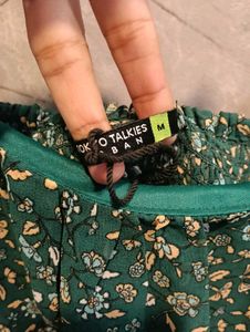 Green Floral Mini Dress (size-M)