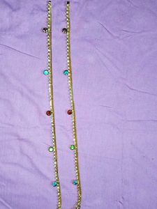 Elegant Anklets with Colorful Stones