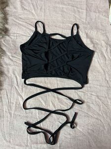 Black Cropped Tank Top