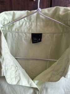 Lime Green Sleeveless Collared Button-Up Shirt